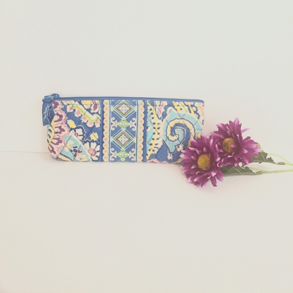 Vera Bradley Handbags - Vera Bradley blue pink yellow floral makeup bag clutch